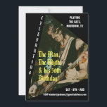 Invitation Rock Music Custom Photo 50th Birthday Party<br><div class="desc">Vous projetez un concert pour fêter son anniversaire? Invitation ses fans avec ce modèle style flyer de musique. Ajoutez facilement votre propre photo,  votre message et les détails de votre fête ! Customisez plus loin et modifiez la couleur du texte et de l'arrière - plan. Photo Paul Coffman</div>