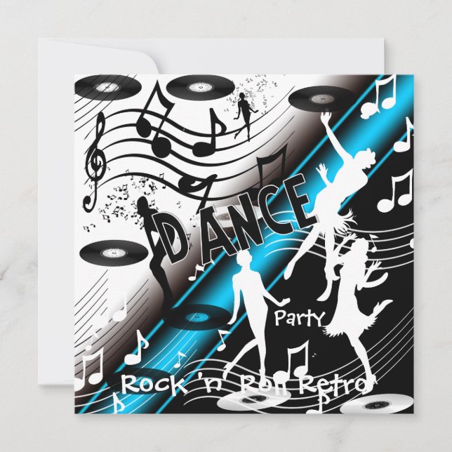 Invitation Rock 'n' Roll Soirée Dansante Rétro (Devant)