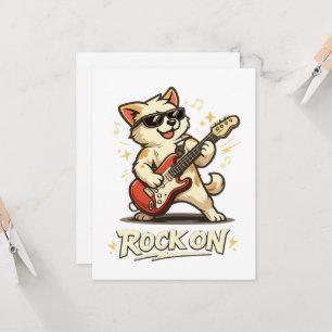 Invitation Rock On Guitare Chien Drôle Musique Rock