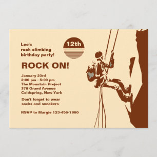 Invitation Rock On pour l'escalade de montagne