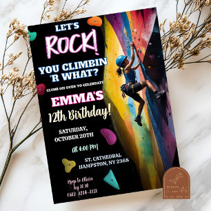 Invitation Rock Wall Escalade sur plus Anniversaire fille