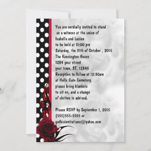 Invitation Rockabilly Rose et Pois Goth Mariage
