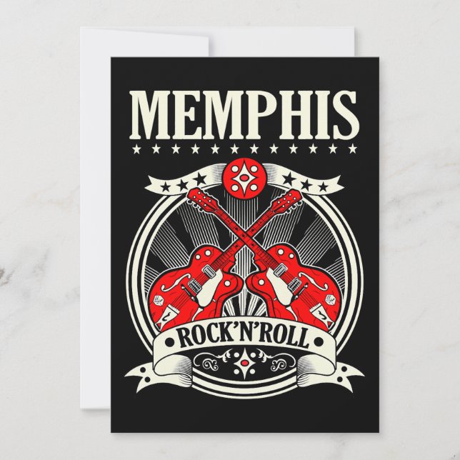 Invitation Rockabilly Style Memphis Cadeaux Retro Musique cou (Devant)
