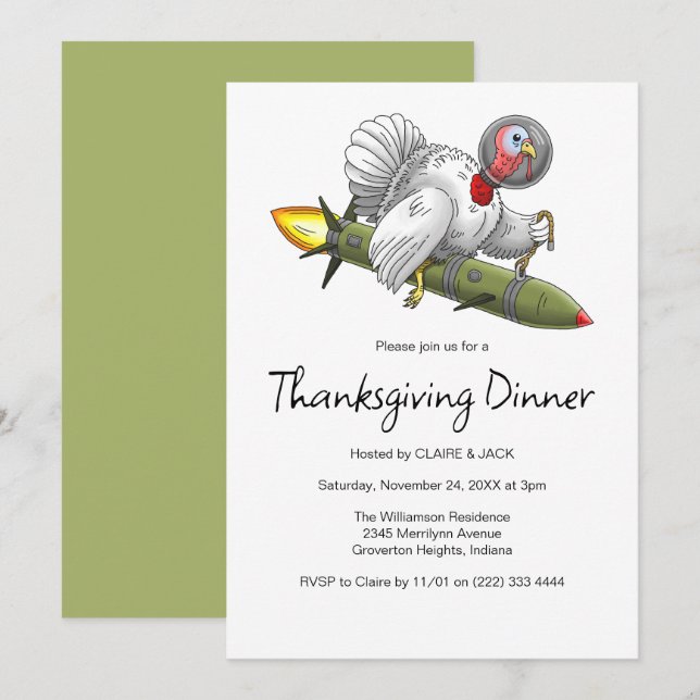 Invitation Rocket Turquie Thanksgiving (Devant / Derrière)
