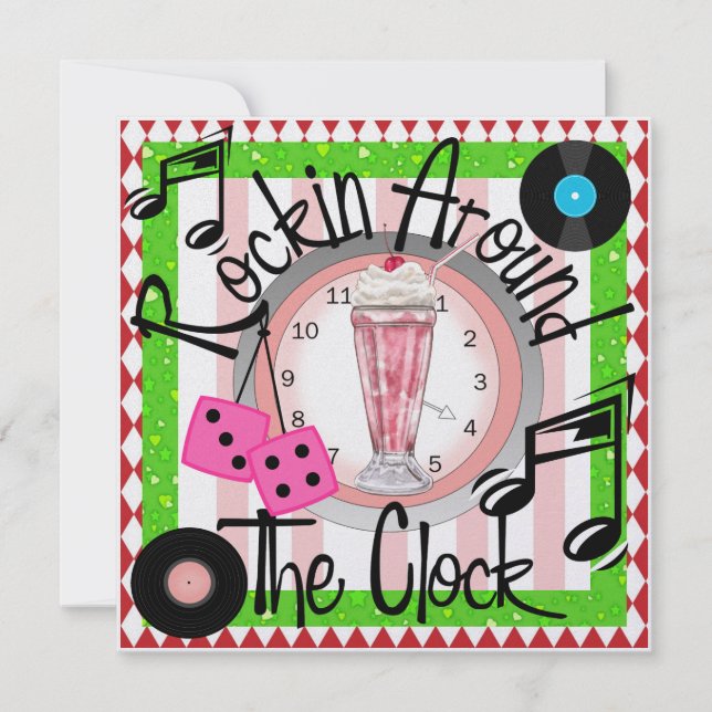 Invitation Rockin' Around the Clock Party - SRF (Devant)