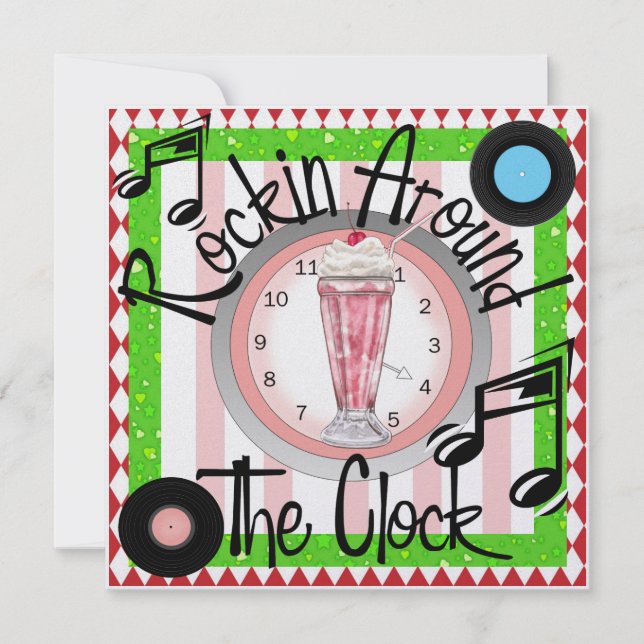 Invitation Rockin' Around the Clock Party - SRF (Devant)