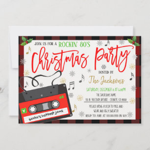 Invitation Rockin Holiday Party des années 80