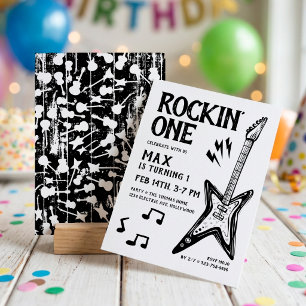 Invitation Rockin' One Guitare Rock & Roll 1er Anniversaire