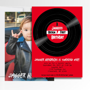 Invitation Rockin Premier anniversaire Photo Vinyl Record Éti