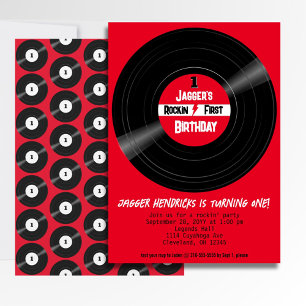 Invitation Rockin Premier Anniversaire Vinyl Record Étiquette