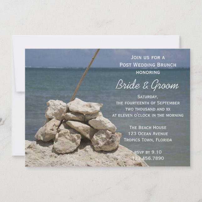 Invitation Rocks on Beach Post Mariage Brunch (Devant)