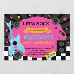 Invitation rockstar mignonne de fête