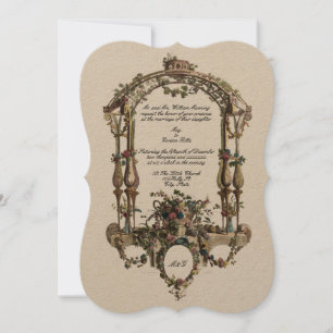 Invitation Rococo baroque Couleur Altar floral Cartouche