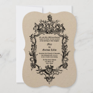 Invitation Rococo baroque Dragon du XVIIIe siècle Frontière R