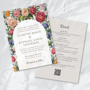 Invitation Rococo Baroque Floral tout en un Mariage