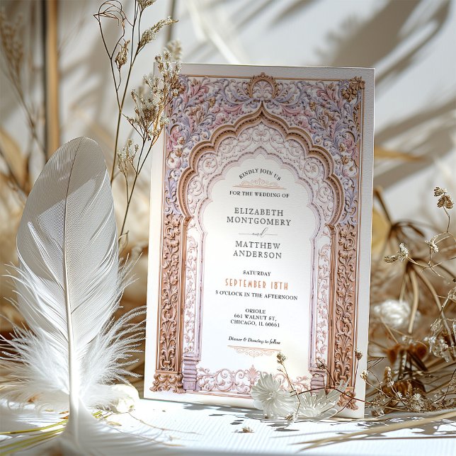 Invitation Rococo Baroque Gold Arch Mariage Ornate détails (Créateur téléchargé)