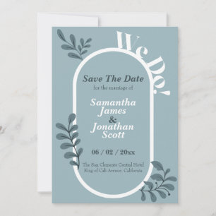 Invitation Rococo Bleu Mariage Simple Enregistrer La Date