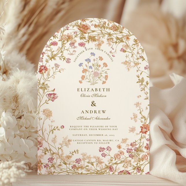Invitation Rococo Floral Antique Frame Mariage (Créateur téléchargé)
