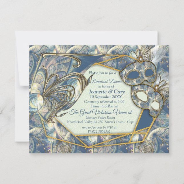 Invitation Rococo Rich Romantic Gold Reliefs & Masques (Devant)