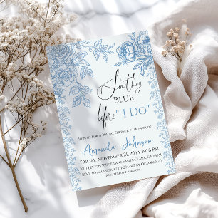 Invitation Rococo Toile Quelque chose Fête des mariées Floral
