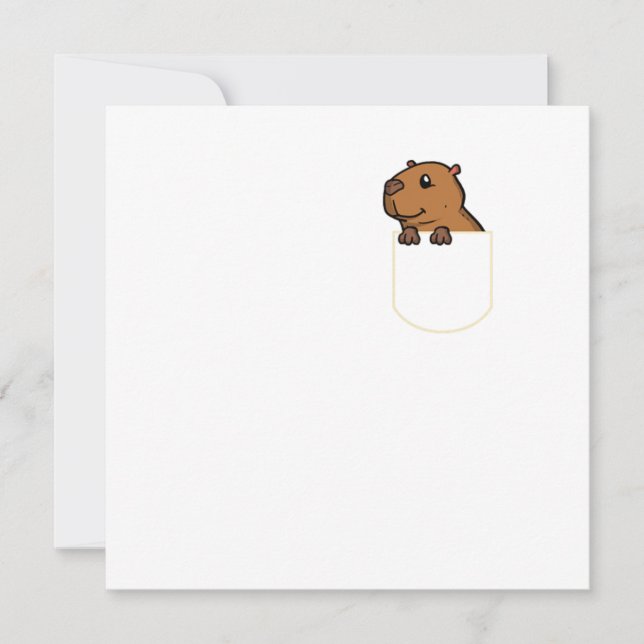 Invitation Rodent Dans La Poche Cadeau Capybara Pocket TShirt (Devant)