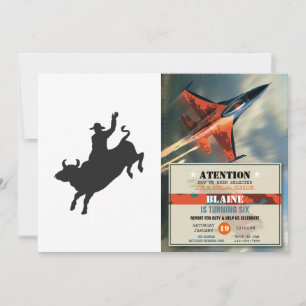 Invitation Rodeo Bull Ride silhouette