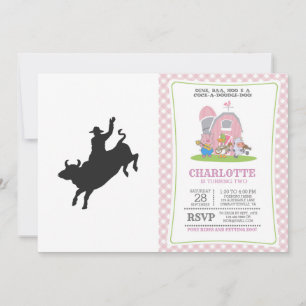 Invitation Rodeo Bull Ride silhouette