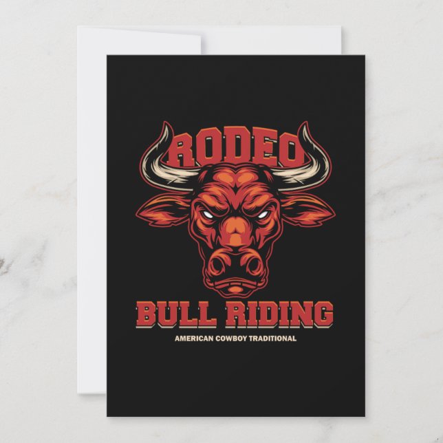 Invitation Rodeo Bull Riding Cowboy Western Country Cadeau (Devant)