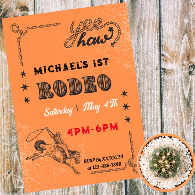 Invitation Rodeo Cavalcade Occidentale Cavalier Country Anniv (Créateur téléchargé)