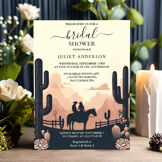 Invitation Rodeo Cheval Rétro Rustic Western Fête des mariées