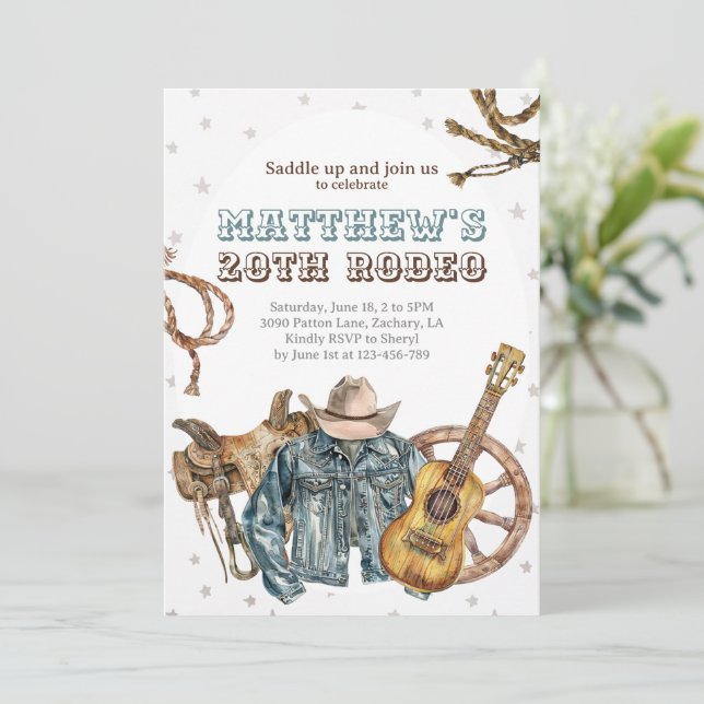 Invitation Rodéo Cowboy Adolescent (Debout devant)