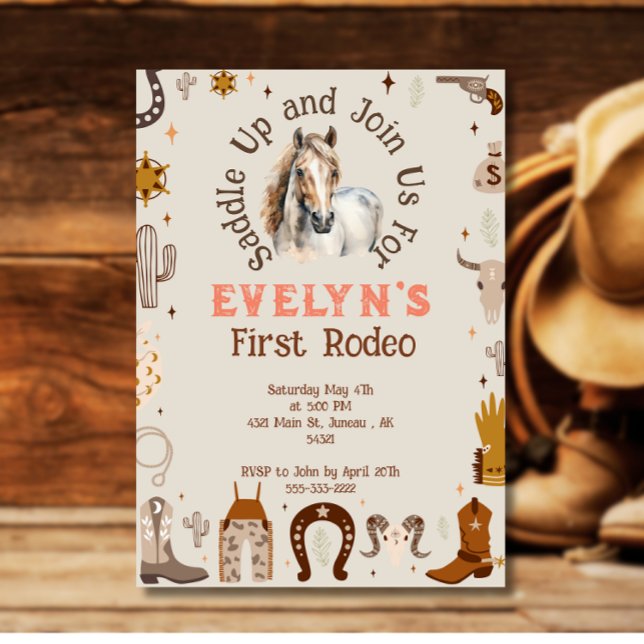 Invitation Rodéo Enfant Cow-boy Rustique Western   (Créateur téléchargé)