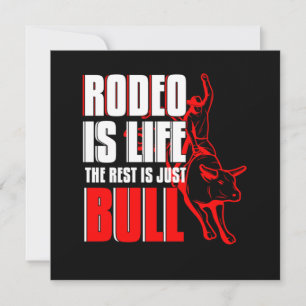 Invitation Rodeo is Life Bull Riding Cowboy Country Cadeau