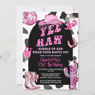 Invitation Rodeo Retro Cowgirl Anniversaire N'IMPORTE QUEL ÂG
