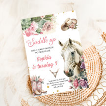 Rodéo rose Western Cowboy fête d'anniversaire