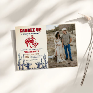 Invitation Rodeo Western Cowboy Baby shower Party Photo