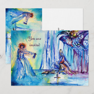 Invitation ROI ARTHUR, DAME DU LAC ET EXCALIBUR lin