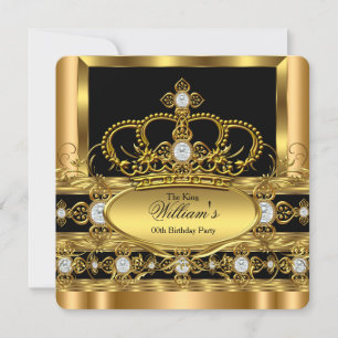 Invitation Roi de la Couronne Prince Reine Royal Gold Diamond