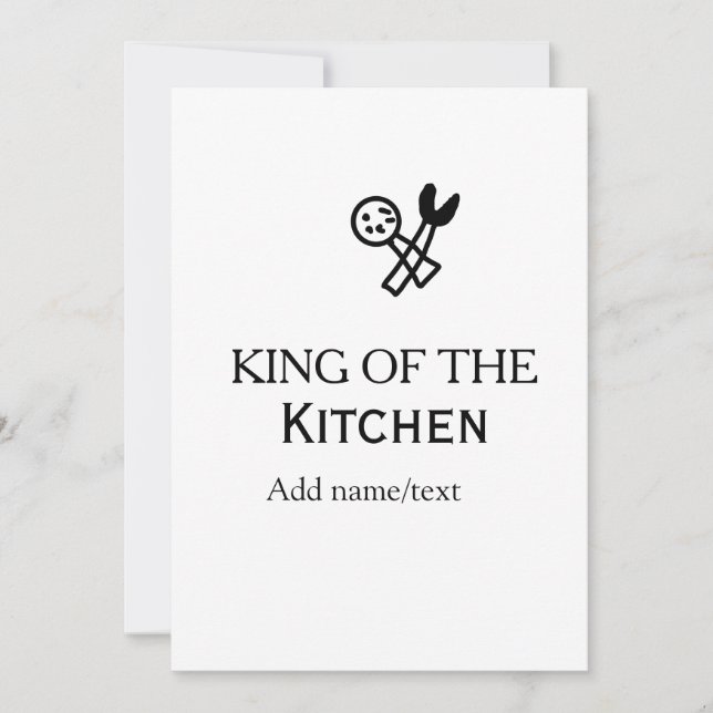 Invitation Roi du chef de cuisine cuisine ajouter nom couronn (Devant)