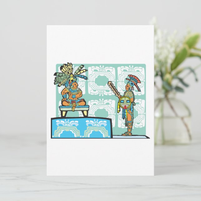 Invitation Roi et guerrier maya ancien (Debout devant)