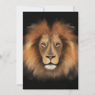 Invitation roi lion de la jungle réaliste homme aquarelle