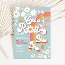 Roll Retro Super Blue Roller Skate Anniversaire