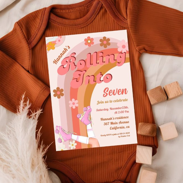 Invitation Roll Retro Super Roller Skate Anniversaire Partie (Créateur téléchargé)