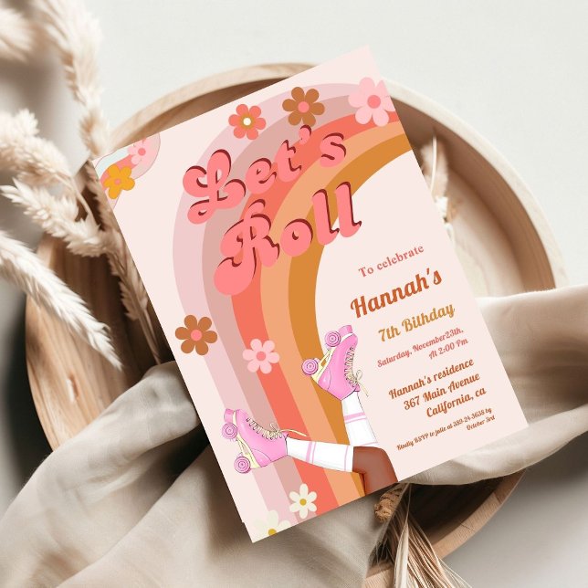 Invitation Roll Retro Super Roller Skate Anniversaire Partie (Créateur téléchargé)