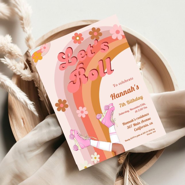 Invitation Roll Retro Super Roller Skate Anniversaire Partie (Créateur téléchargé)