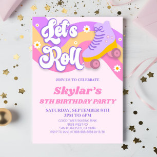 Invitation Roll Roller Patinage Patinage Anniversaire