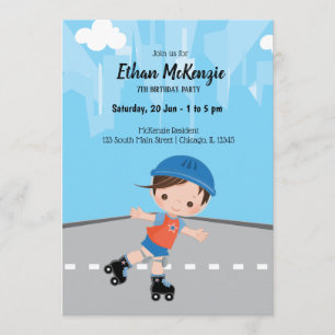 Invitation Roller Skate boy