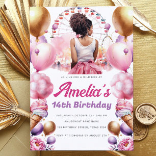 Invitation Rollercoaster Party Africaine Américaine Personnal