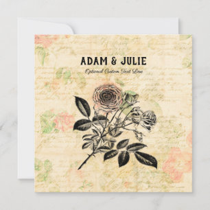 Invitation Romance Amour Mariage Anniversaire de mariage ou S