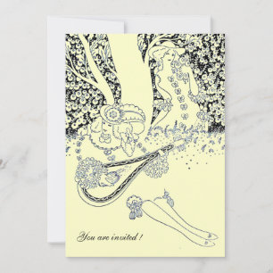 INVITATION ROMANCE, AMOUREUX ROMANTIQUES MARIAGE PARTY NOIR B